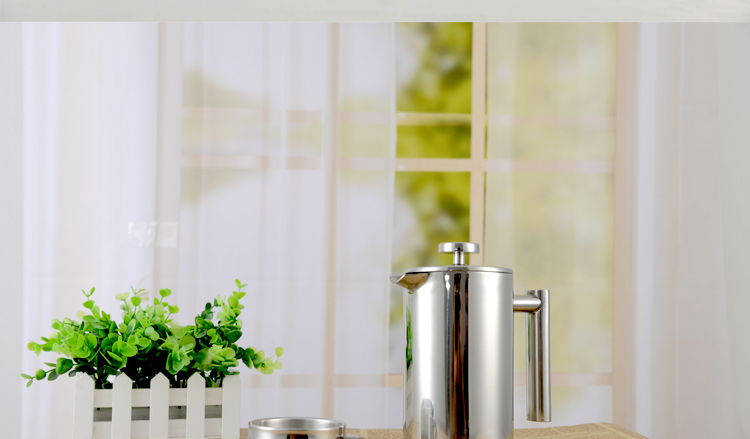 Coffee brewing utensils: hand-flushed European cylindrical household coffee pots stainless steel press pots