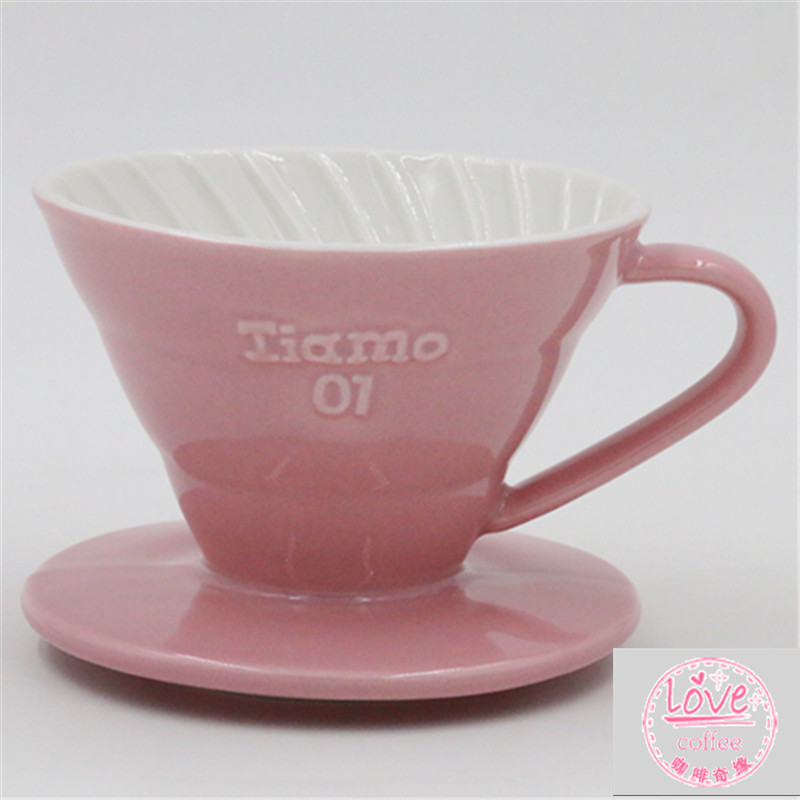 Manual coffee utensils filter cup introduction: Tiamo hand coffee filter cup V01 ceramic coffee filter cup