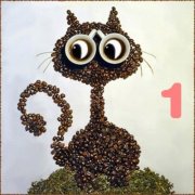 Create all kinds of small animals with coffee beans