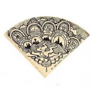 Creative design of coffee filter paper painting on filter paper