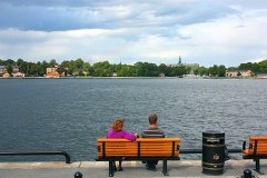 An open-air cafe in Stockholm, Sweden