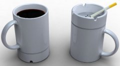 Design of coffee cup with ashtray