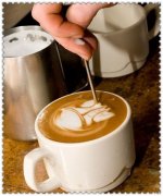 The scenery Coffee pull in the Coffee Cup