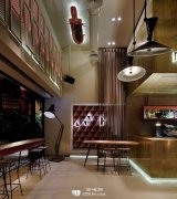 A coffee bar with the same style as the whole city.