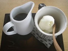 Ice cream coffee, affogato.
