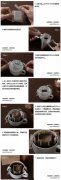 Illustration of the use of filter coffee hanging earbag in coffee maker on the road