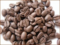 Roasted coffee beans in boutique coffee beans