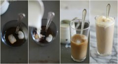 DIY handmade coffee is hot and has a good time at home in summer.