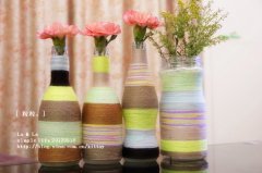 Discarded coffee bottles can also become beautiful handicrafts.