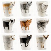 Creative three-dimensional cat coffee cup