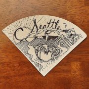 Creative design of coffee filter paper painting on filter paper